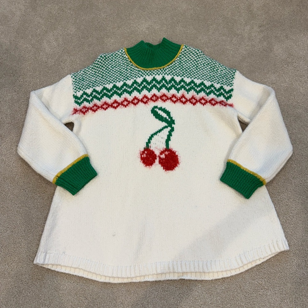 Free People NEW WITH TAGS Cherry Heart Sweater Dress